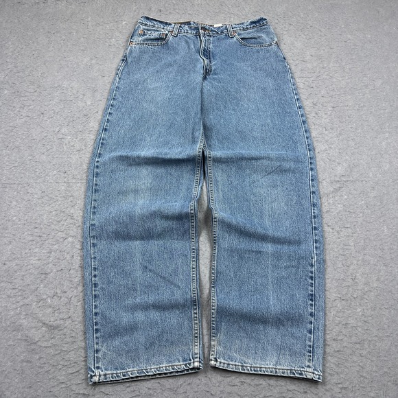 VTG Levi's 567 Jeans Mens 36x34 Blue Loose Fit Extra Wide Leg Baggy USA Made 90s